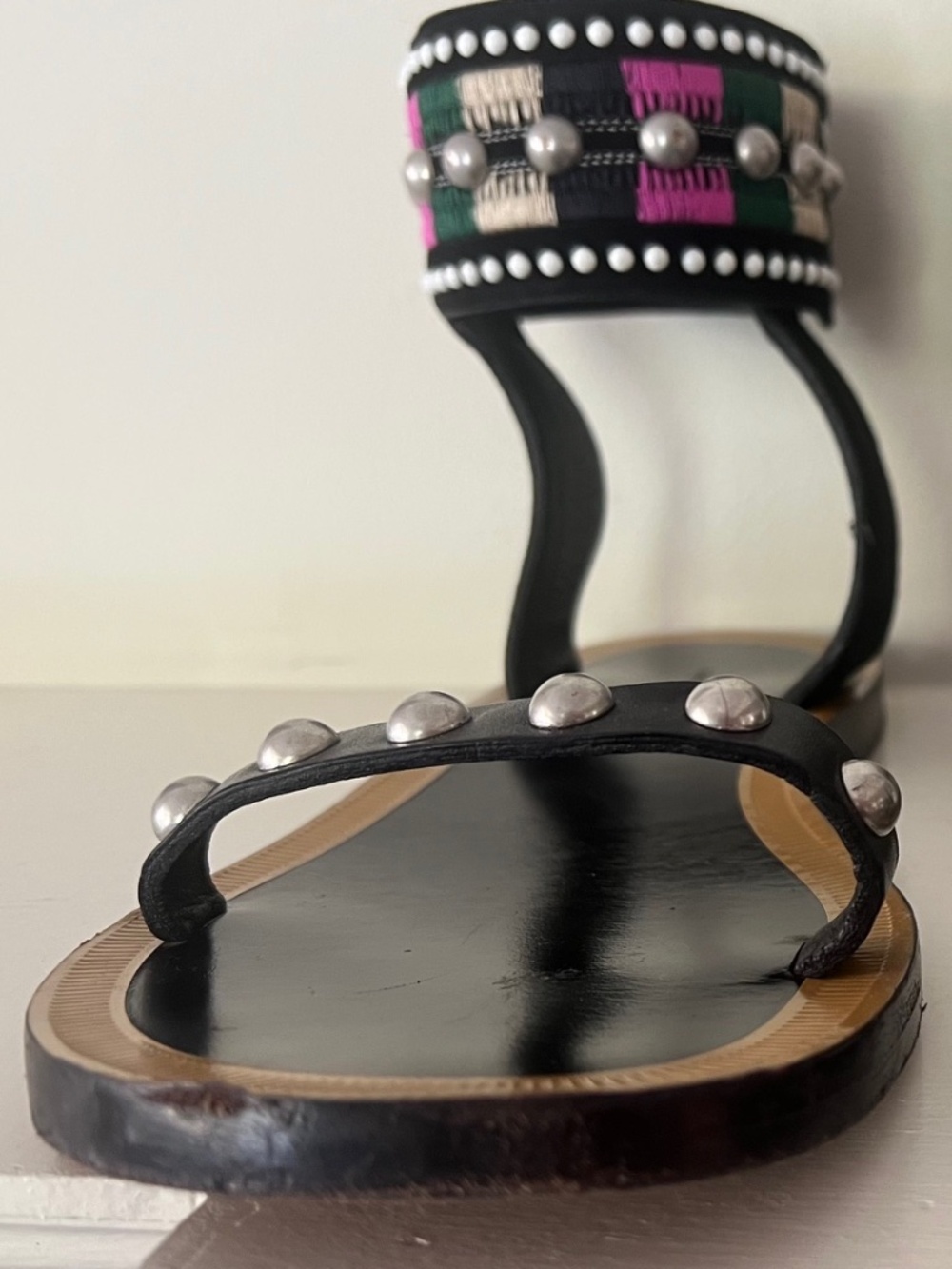 Isabel Marant JOYA Sandals 41 embroidered leather suede black US 10-11 $790 - Picture 11 of 11